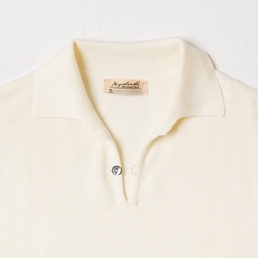 Bryceland's Cotton Short Sleeve ‘Skipper’ Polo Cream