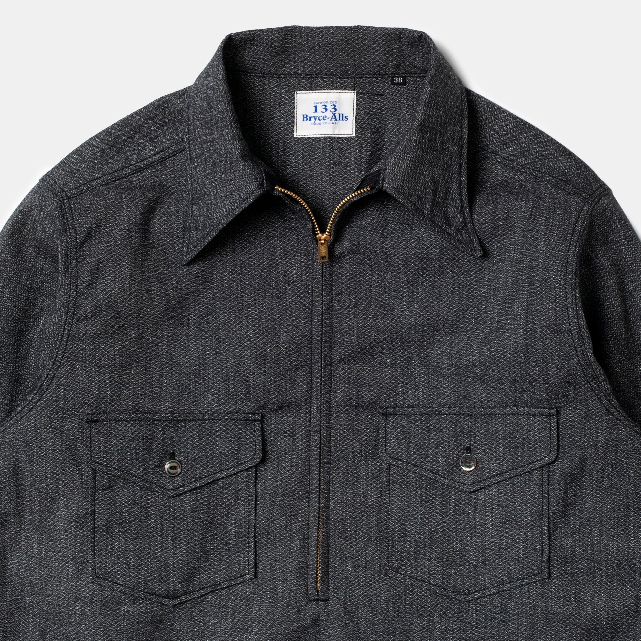 Half-zip Shirt Salt & Pepper – Bryceland's London