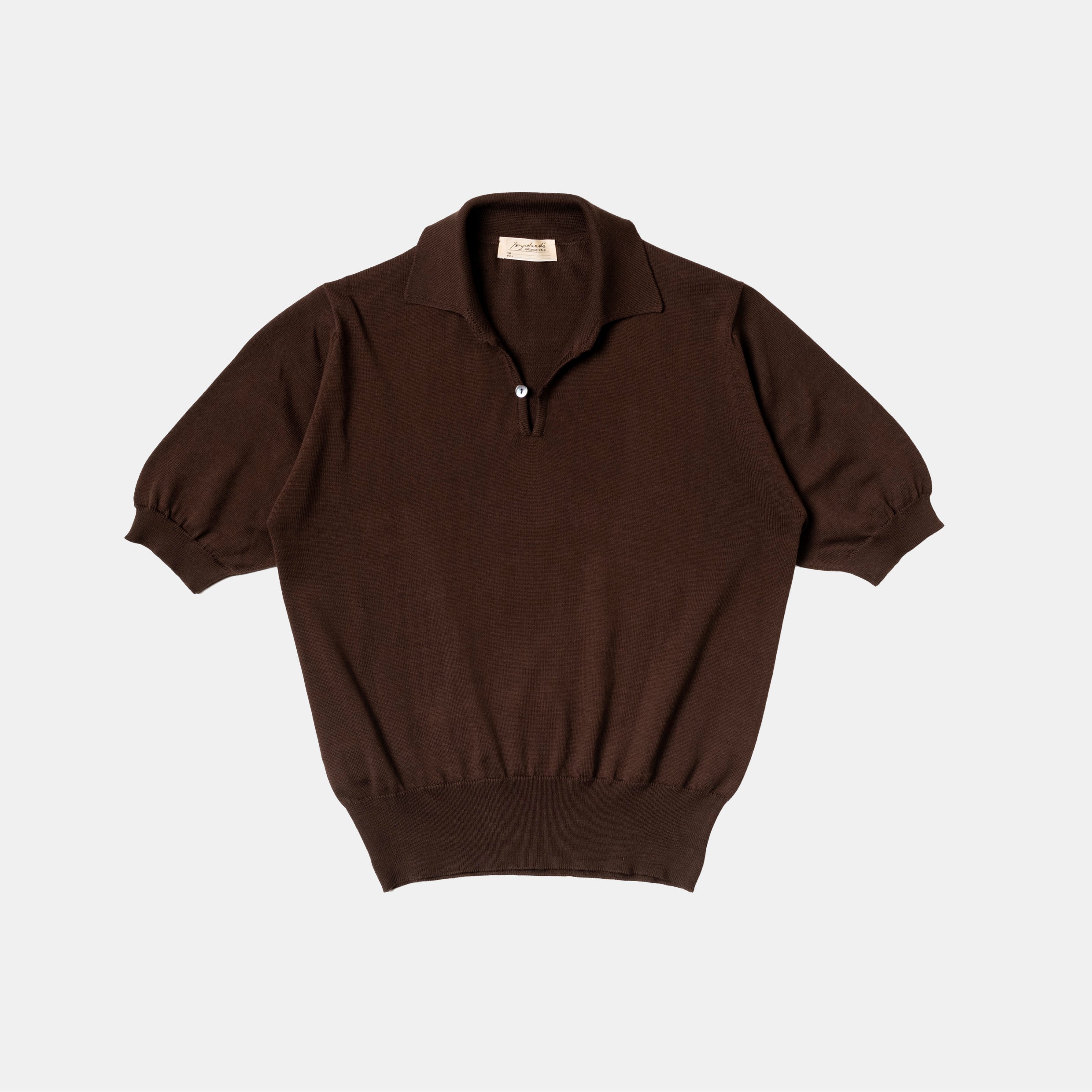 Cotton Short Sleeve 'Skipper' Polo Brown – Bryceland's London