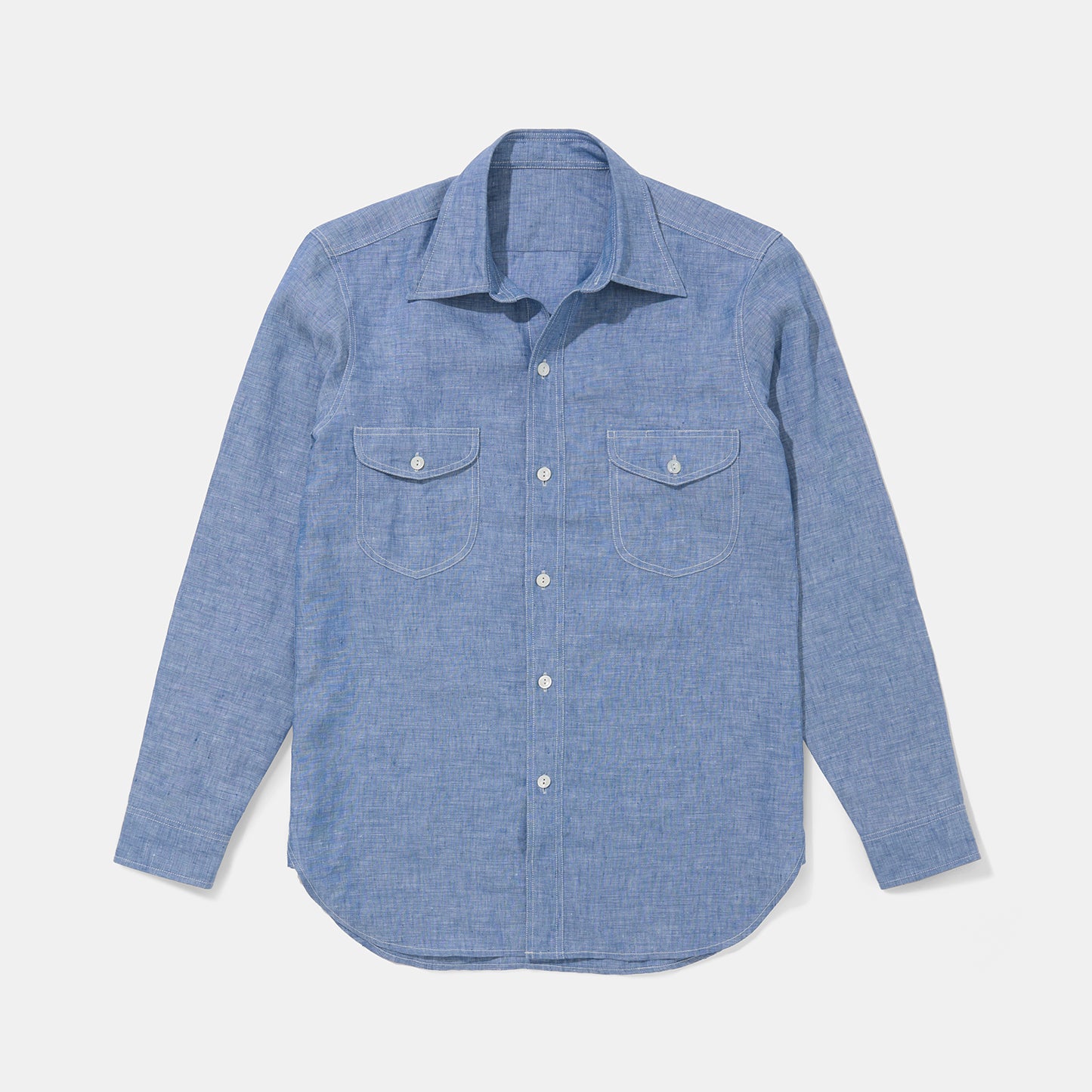 Teardrop Work Shirt Made-to-Order Linen Chambray – Bryceland's London