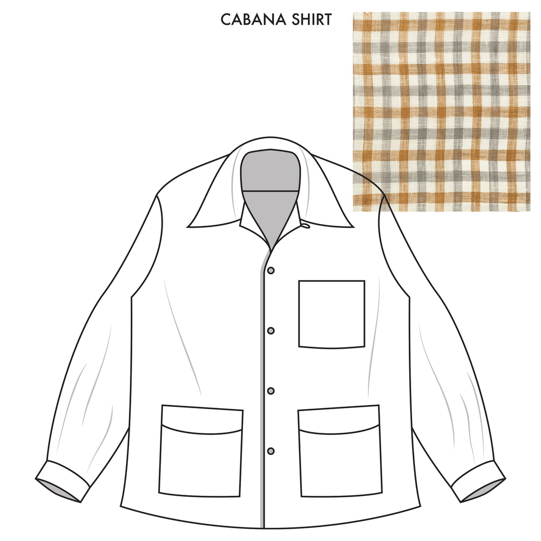 Bryceland's Cabana Shirt Made-to-Order Brown/Grey