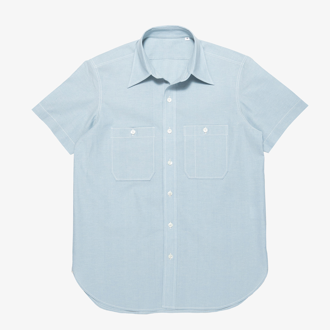 Light Blue Chambray USN Shirt Short Sleeve – Bryceland's London