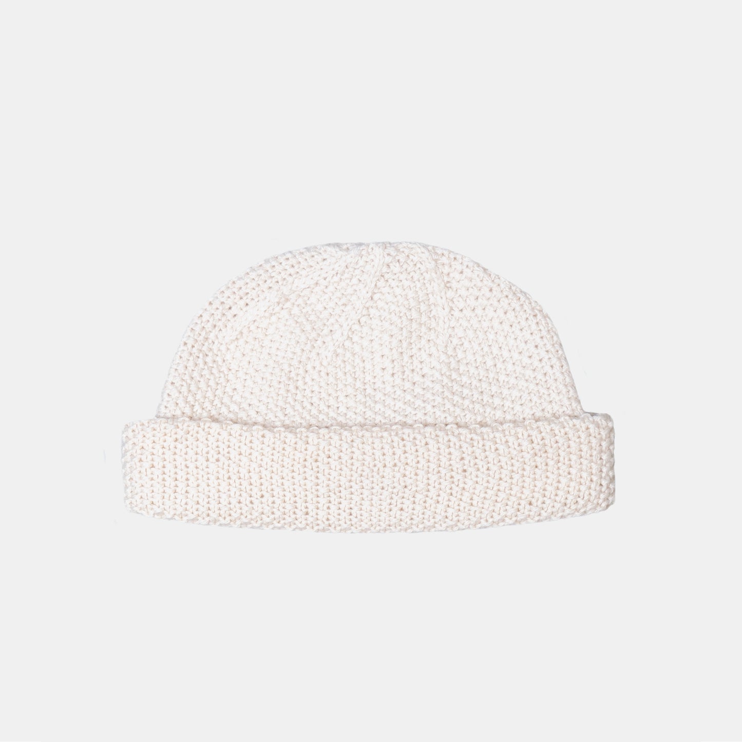 Cashmere Watch Cap Broken Rib Stitch Cream