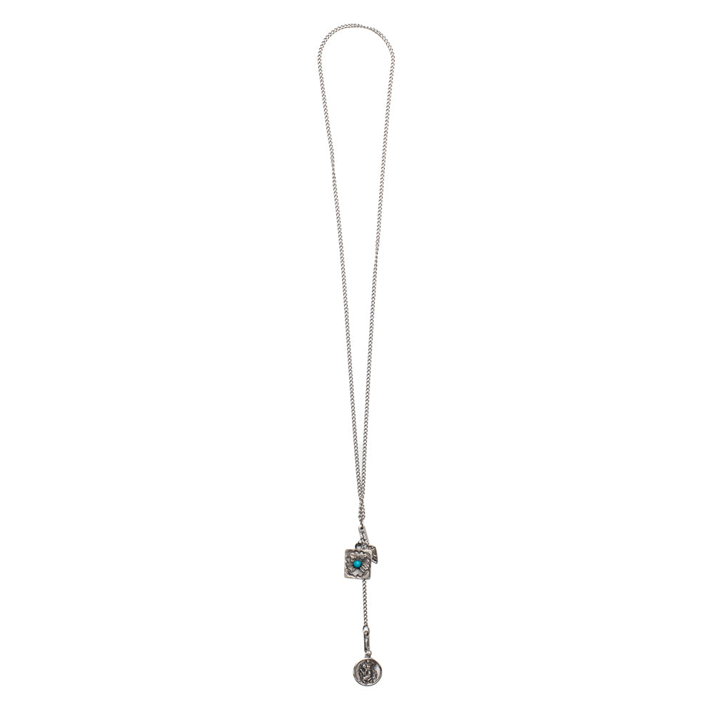 Red Rabbit Trading Co. Dog Tag Chain Travelers/Teardrop Thunderbird/Turquoise Dog Tag Charm