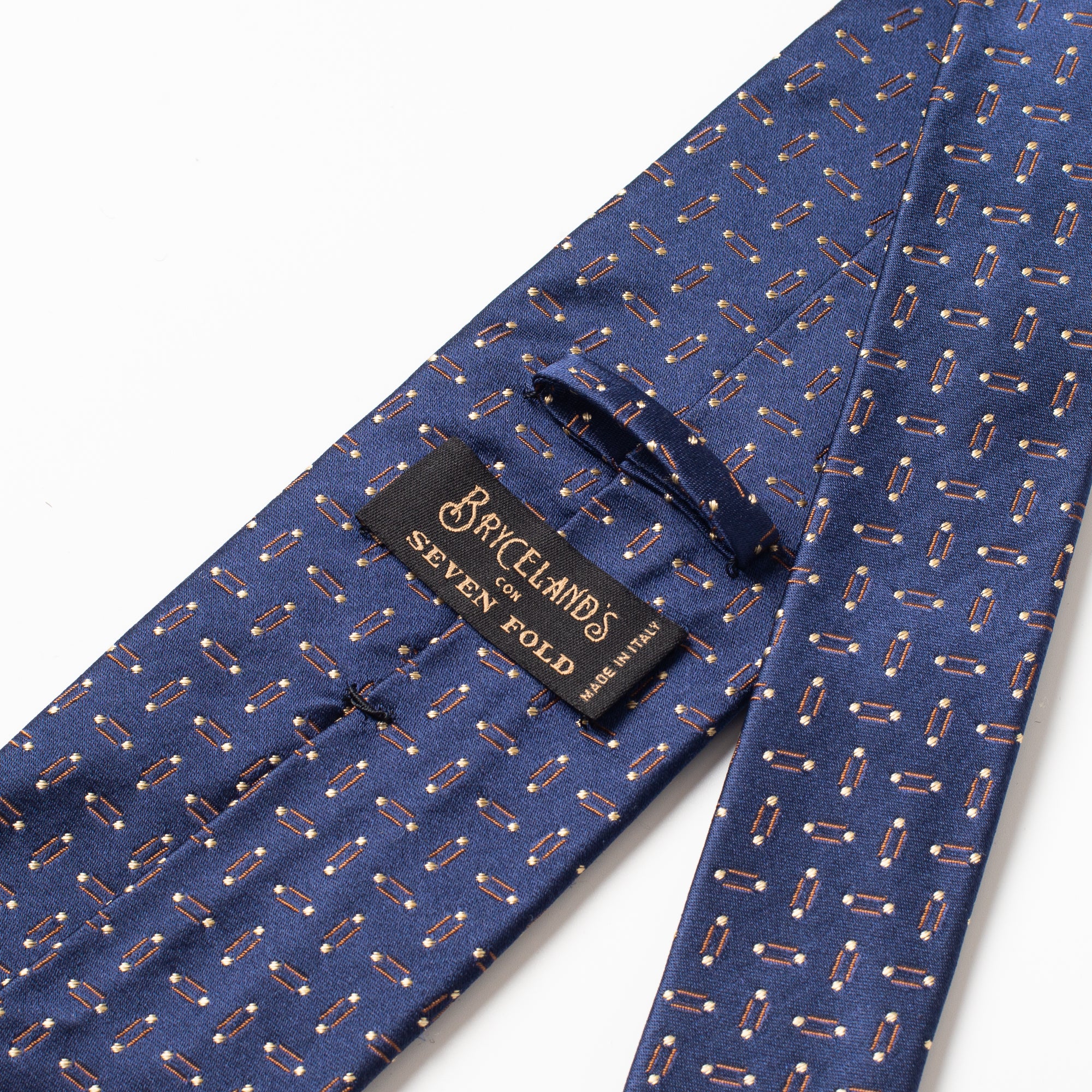 Silk Tie Navy/Brown Patterned – Bryceland's London