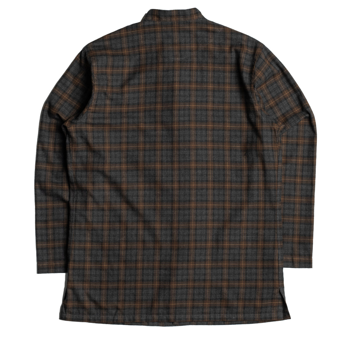 Bryceland's Frogged Button Shirt Charcoal Plaid