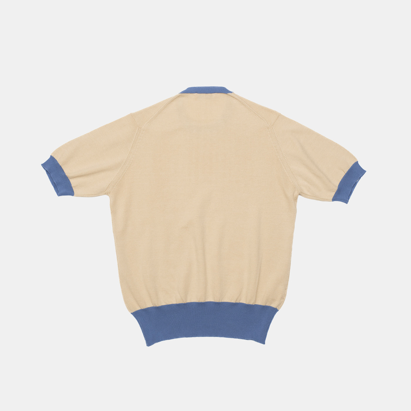 Cotton Short Sleeve ‘Skipper’ Tee Cream/Blue