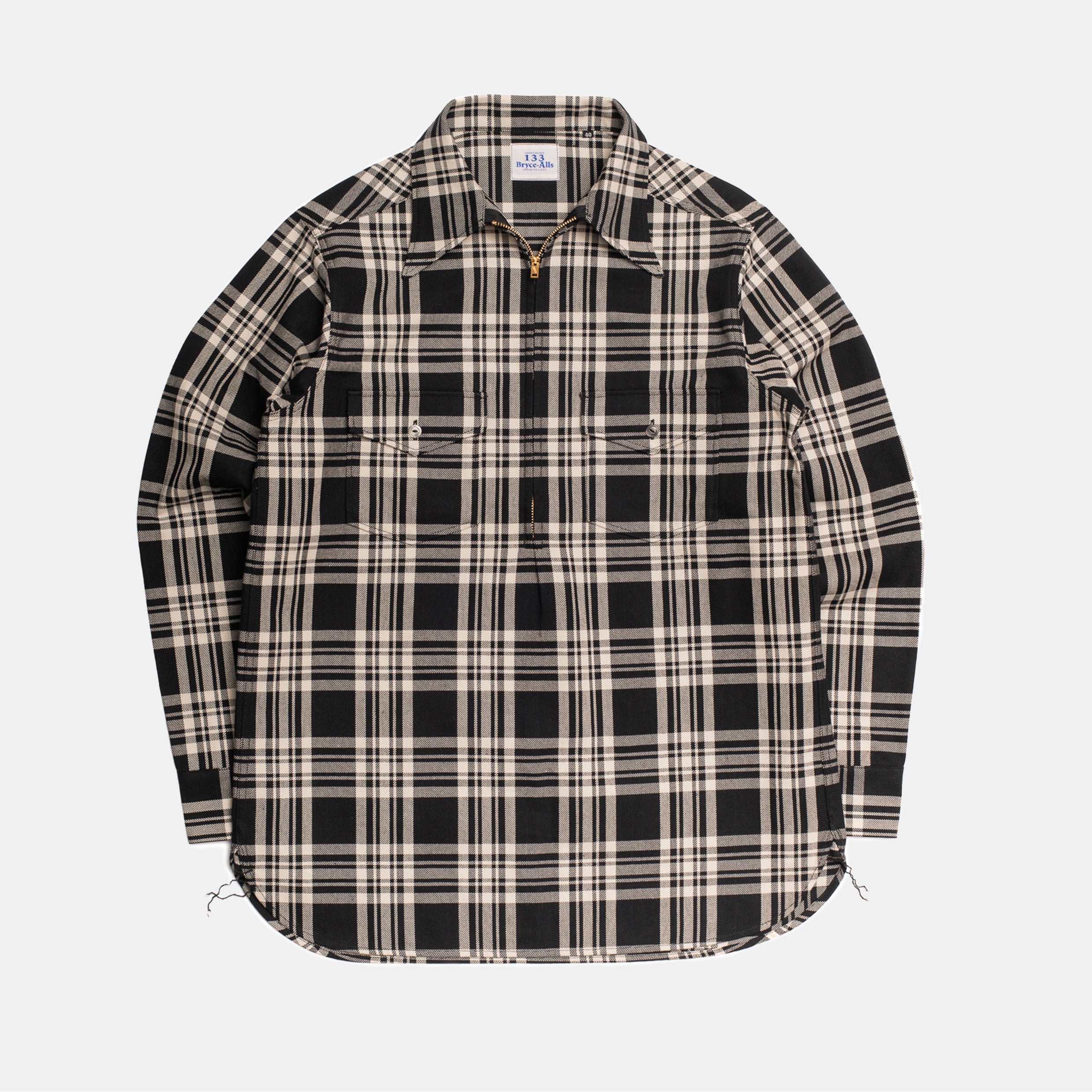 Half-zip Shirt Black Plaid – Bryceland's London
