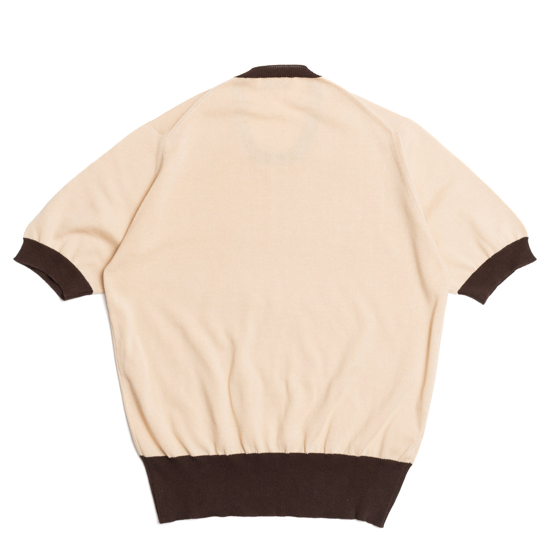 Bryceland’s Cotton Short Sleeve ‘Skipper’ Tee Cream/Brown