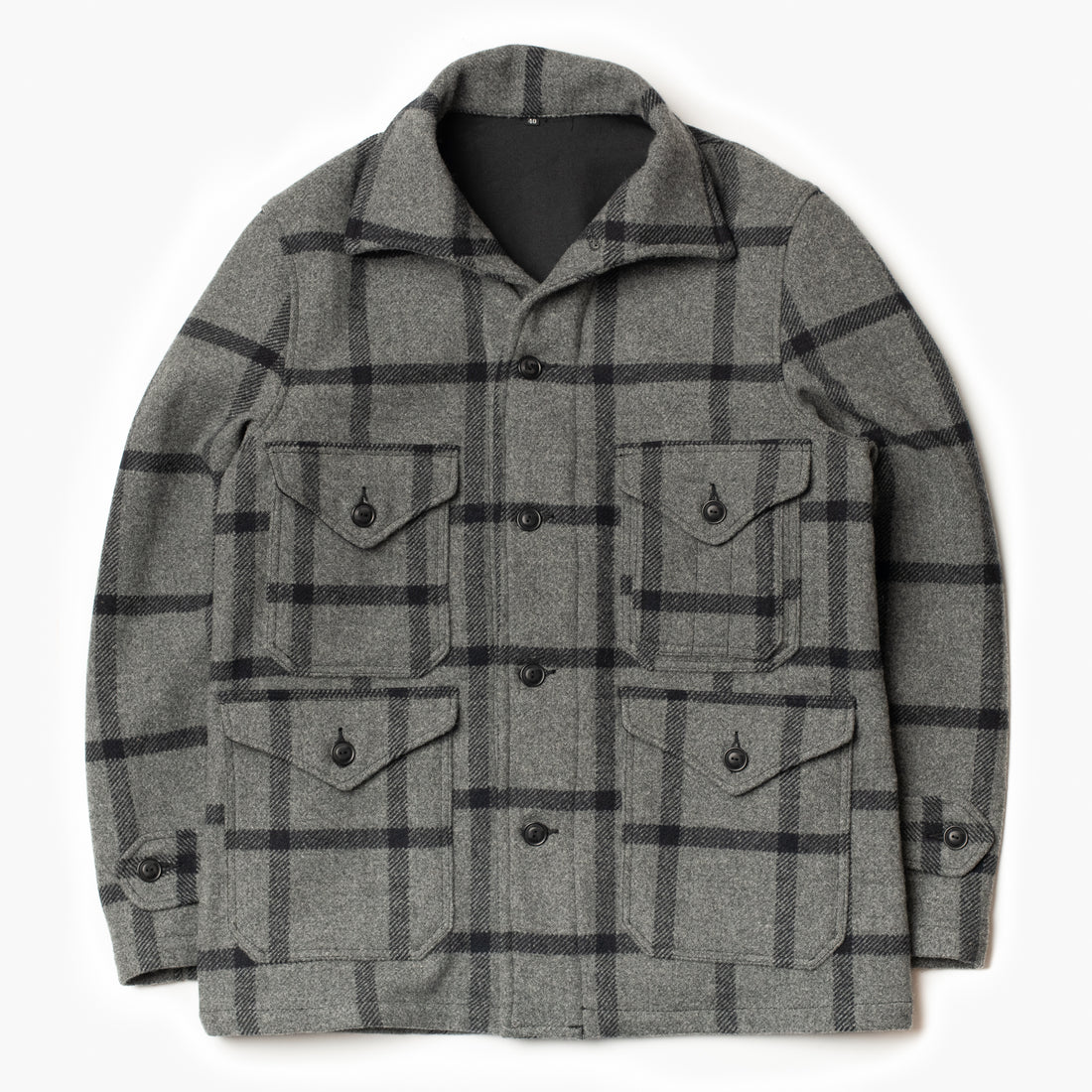 Bryceland's Hunting Jacket Black/Grey Plaid Wool