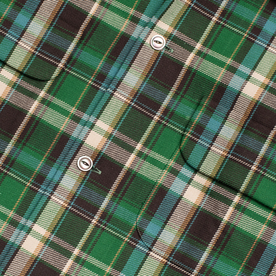 Bryceland's Cotton Sports Shirt Blue / Green Plaid