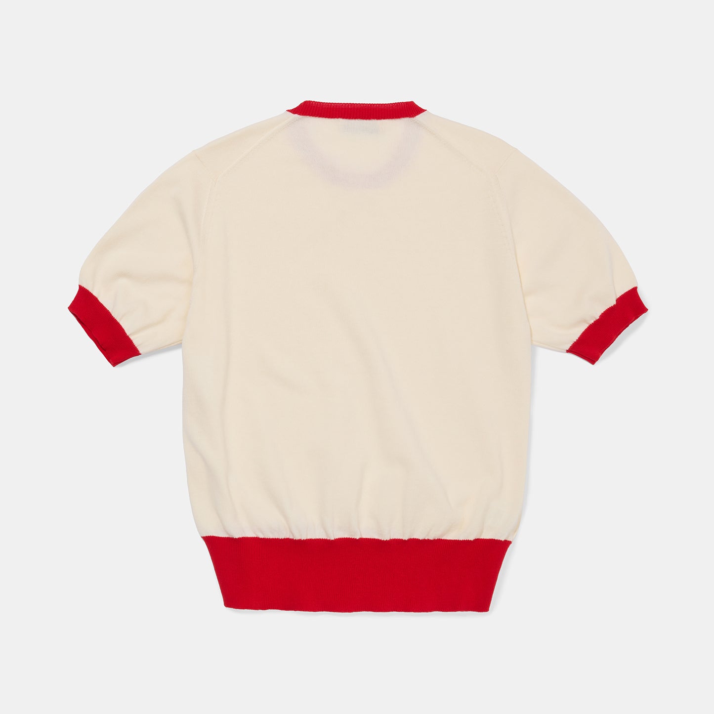 Cotton Short Sleeve ‘Skipper’ Tee Cream/Red