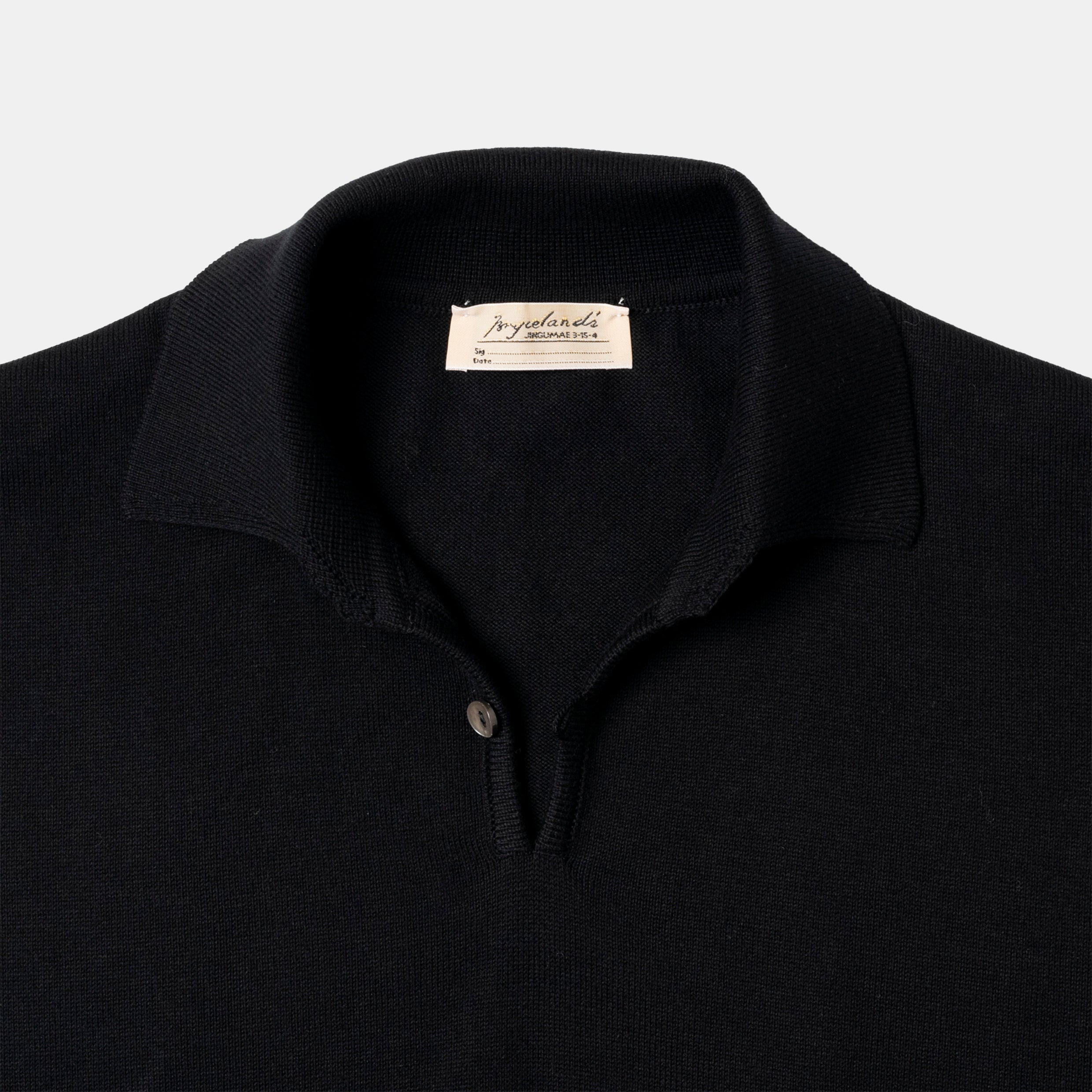 Cotton Short Sleeve 'Skipper' Polo Black – Bryceland's London