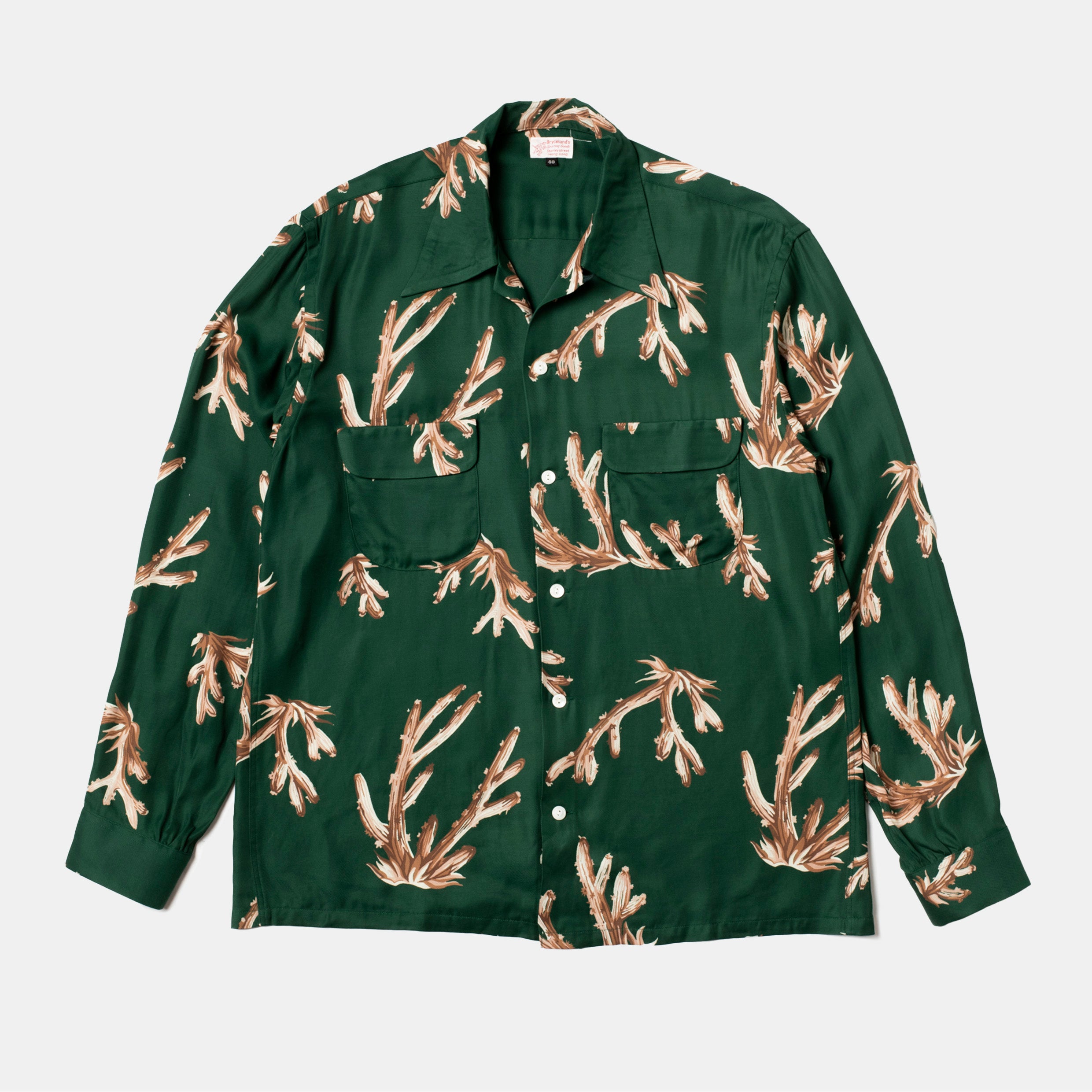 Rayon Shirt Coral Green – Bryceland's London