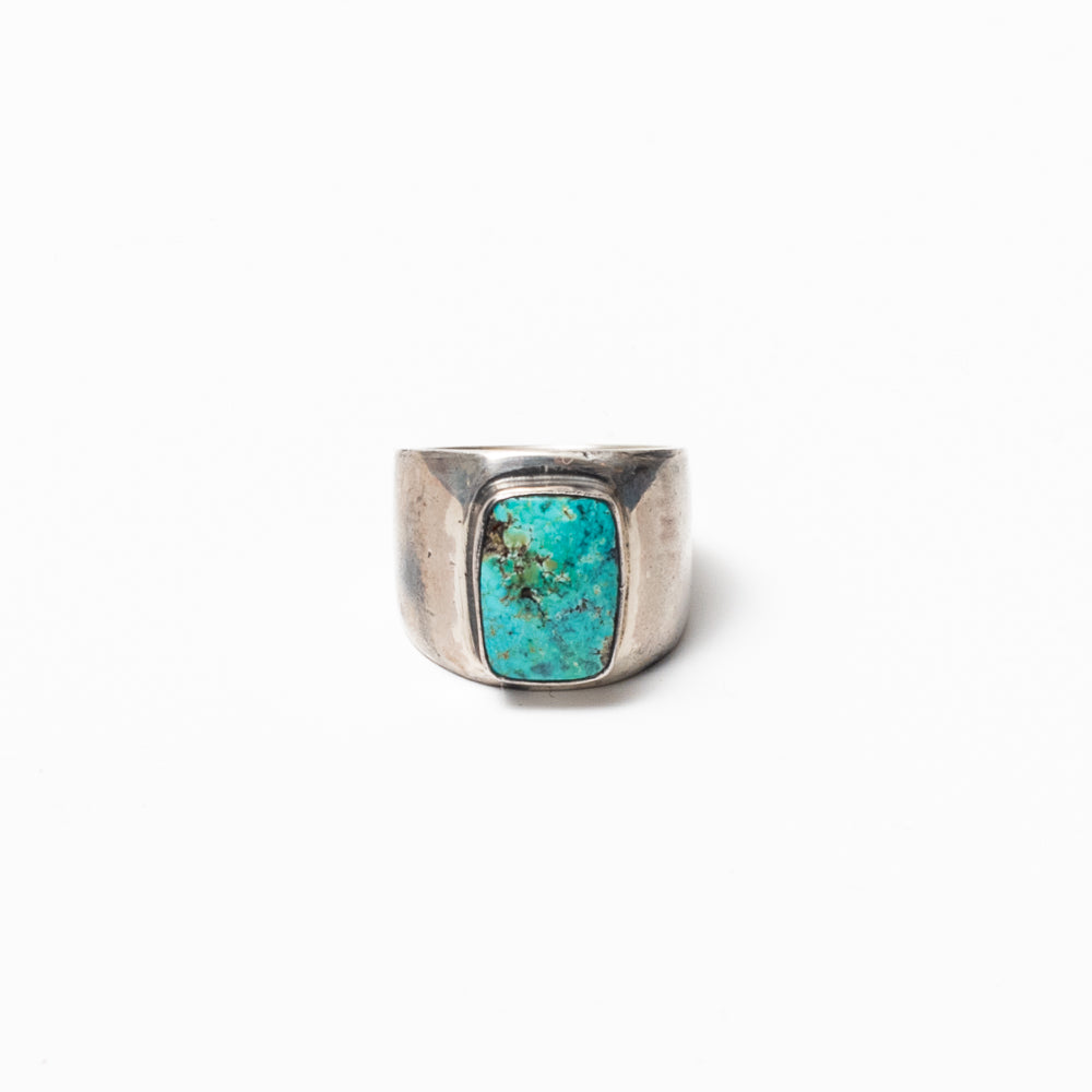 Mens square hot sale turquoise ring