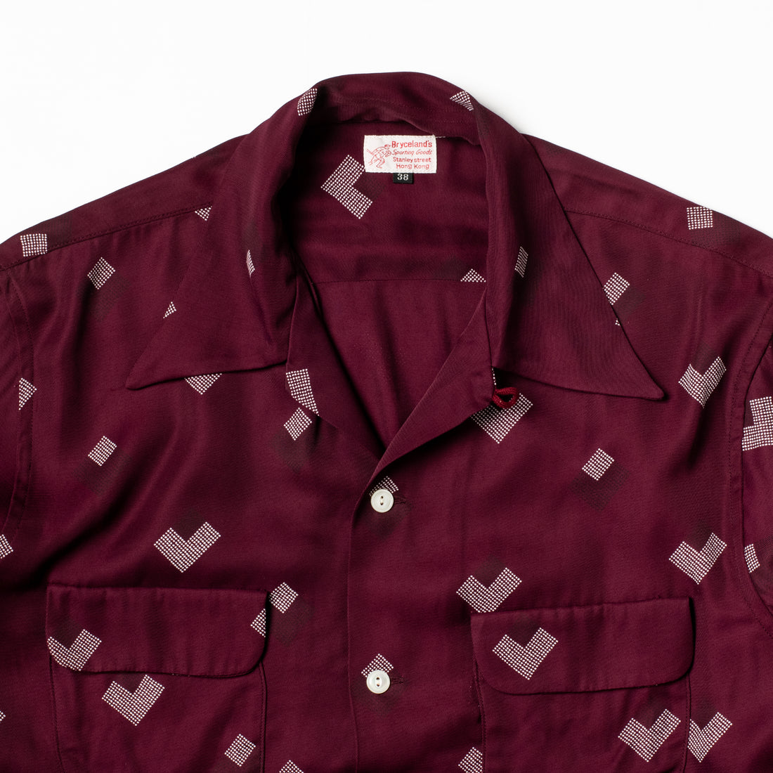 Bryceland's Rayon Shirt Diamond Burgundy