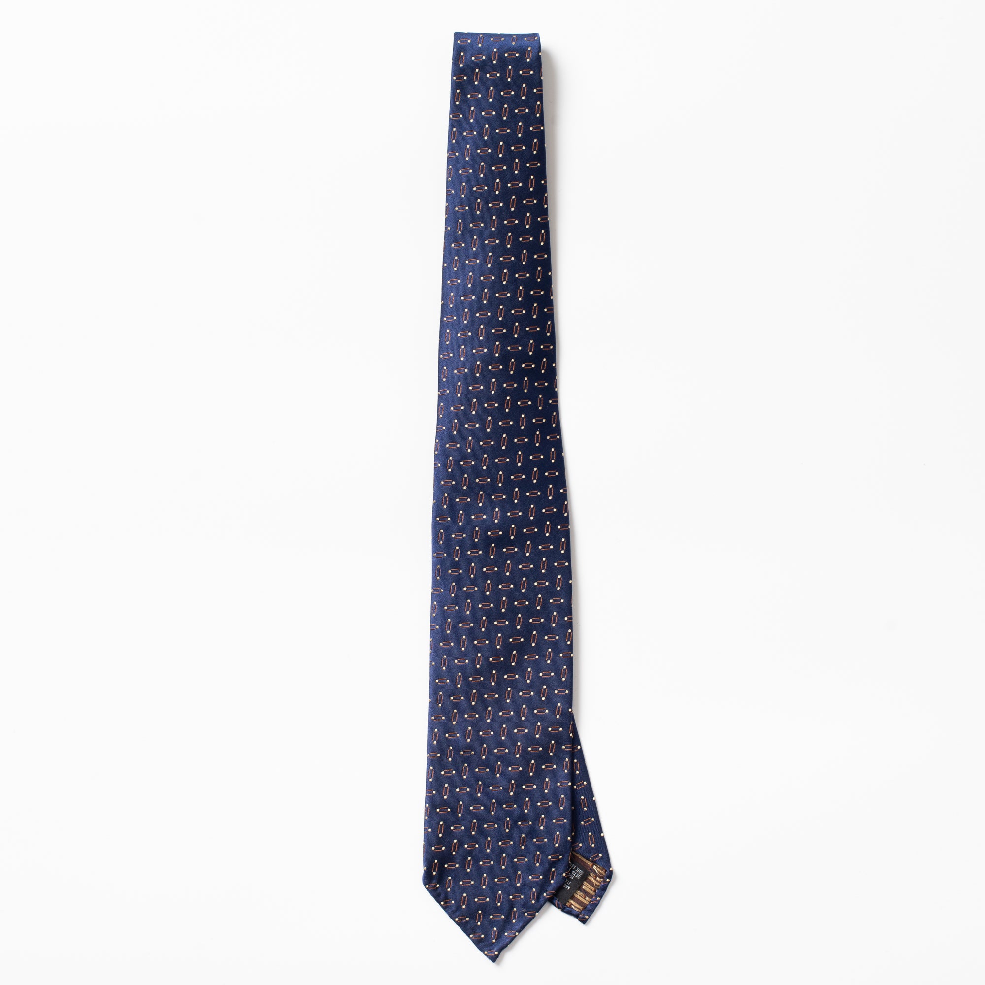 Silk Tie Navy/Brown Patterned – Bryceland's London