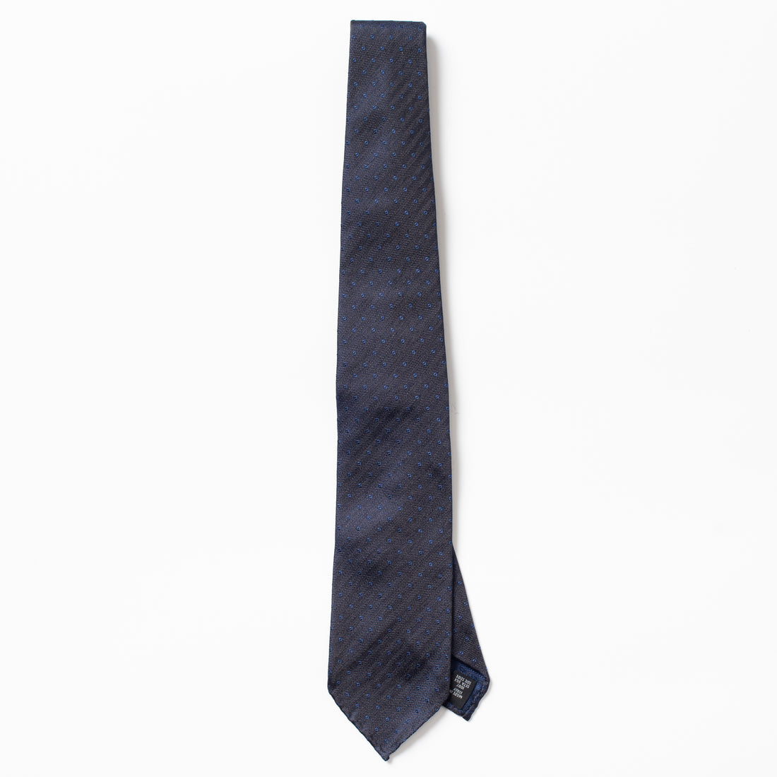 Bryceland’s Silk Tie Navy Polka Stripe