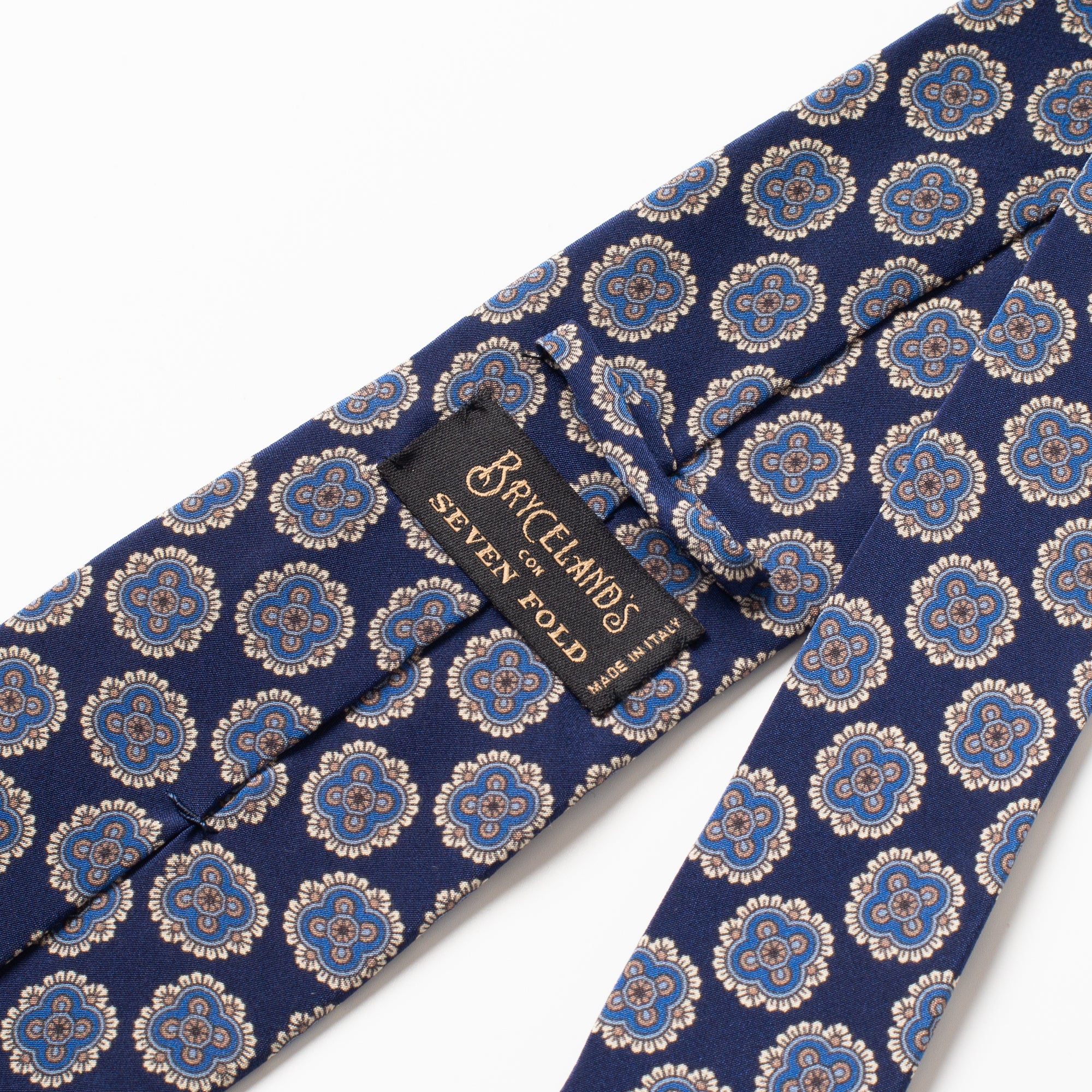 Silk Tie Blue Medallion – Bryceland's London